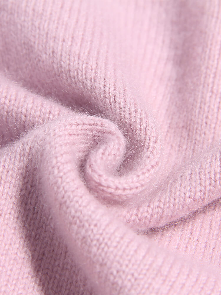 Deer and Heart Knit Soft Pink Cashmere Pullover Sweater for Girl